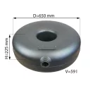 D=650mm H=225mm V=59L külső multiszelepes pótkeréktartály - 2026 - Atiker