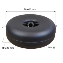   D=600mm V=48L H=225mm Belső multiszelepes pótkeréktartály - Atiker - 2026