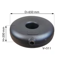   D=650mm H=200mm V=51L külső multiszelepes pótkeréktartály - Atiker - 2026