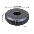 D=630mm H=200mm V=48L külső multiszelepes pótkeréktartály - Atiker - 2026