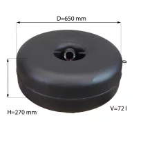  D=650mm  H=270mm V=72L belső multiszelepes pótkeréktartály - Atiker - 2026
