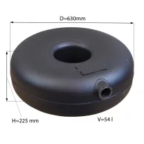   D=630mm H=225mm V=54l külső multiszelepes pótkeréktartály - Atiker - 2026