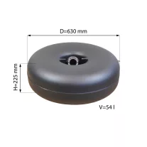   D=630mm V=54L H=225mm Belső multiszelepes pótkeréktartály - Atiker - 2026
