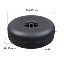   D=600mm H=200mm V=42l belső multiszelepes pótkeréktartály - Atiker - 2026