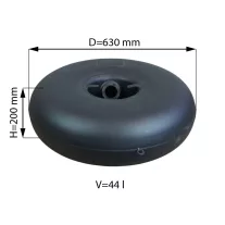   D=630mm H=200mm V=44L belső multiszelepes pótkeréktartály - Tugra Makina - 2024