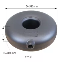   D=580mm H=200mm V=40L külső multiszelepes pótkeréktartály - Atiker - 2025