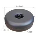 D=650mm H=225mm V=59L belső multiszelepes pótkeréktartály - Atiker - 2026