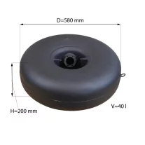  D=580mm H=200mm V=40L Belső szelepes pótkeréktartály - Atiker - 2026