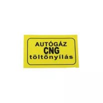   Sárga 'CNG autógáz töltőnyílás' matrica, téglalap