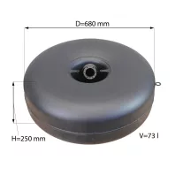   D=680mm H=250mm V=73L belső multiszelepes pótkeréktartály - Atiker - 2026