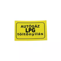   Sárga 'LPG autógáz töltőnyílás' matrica, téglalap