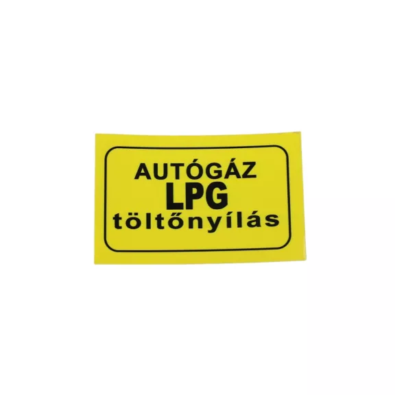 Sárga 'LPG autógáz töltőnyílás' matrica, téglalap Sárga 'LPG autógáz töltőnyílás' matrica, téglalap